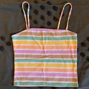 Candy striped spaghetti strapped tank